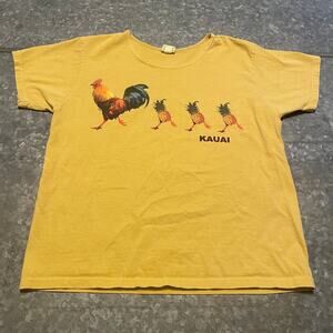 Vintage Crazy Shirts Kauai Rooster Chicken Pineapple Dyed Shirt Womens Medium
